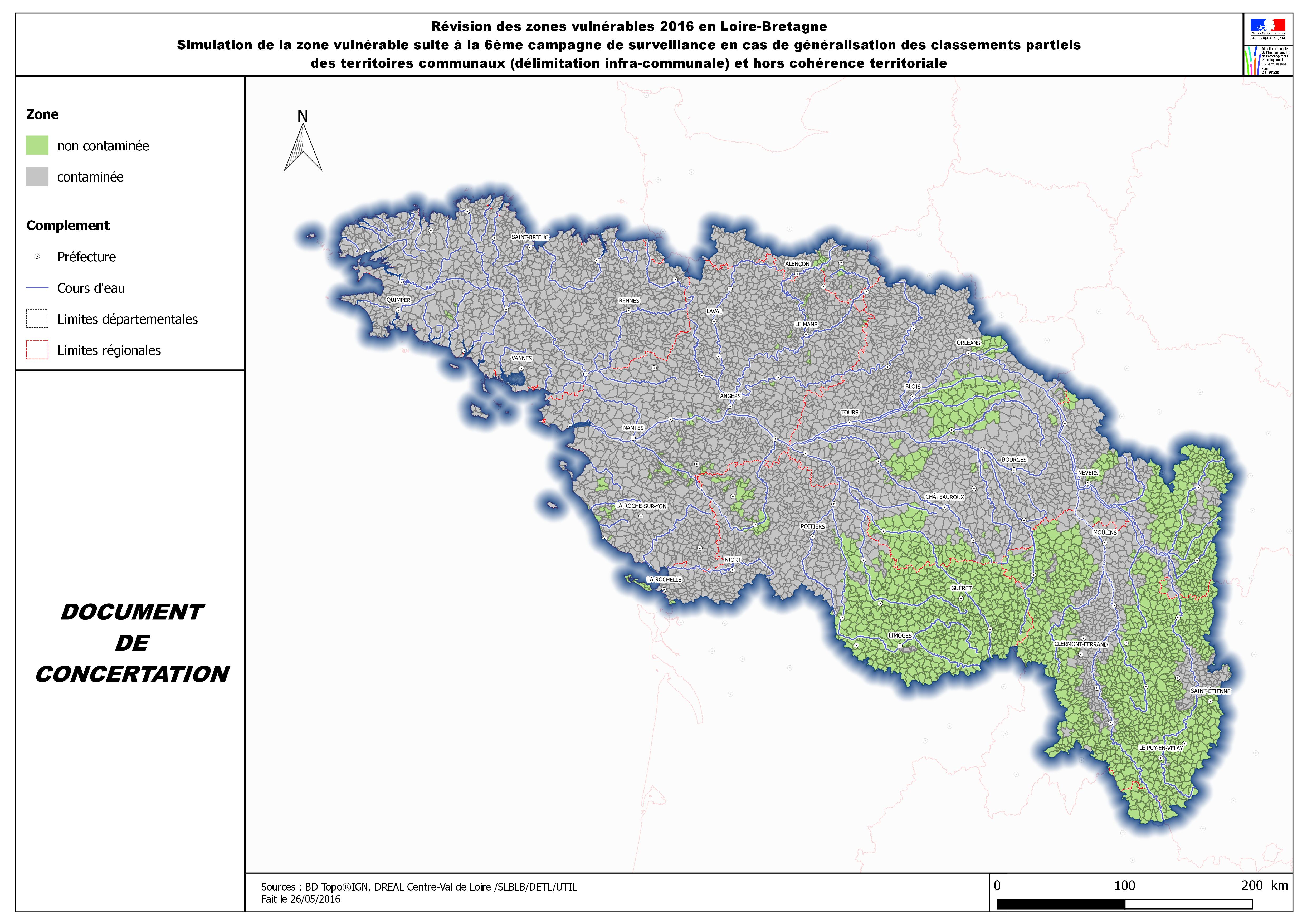 Carte de simulation des fractions de territoire communal qui seraient non classées si la délimitation infra communale était généralisée et sans application de critère de cohérence territoriale