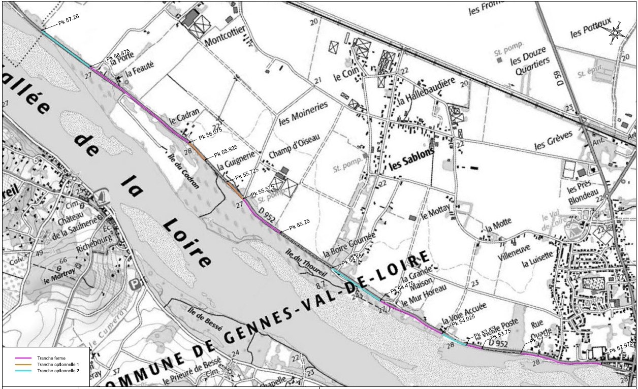 Localisation des secteurs de travaux - Les Rosiers