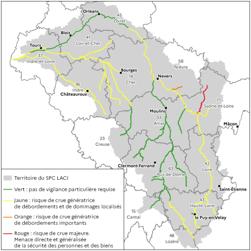 Carte de vigilance maximale pendant l'événement